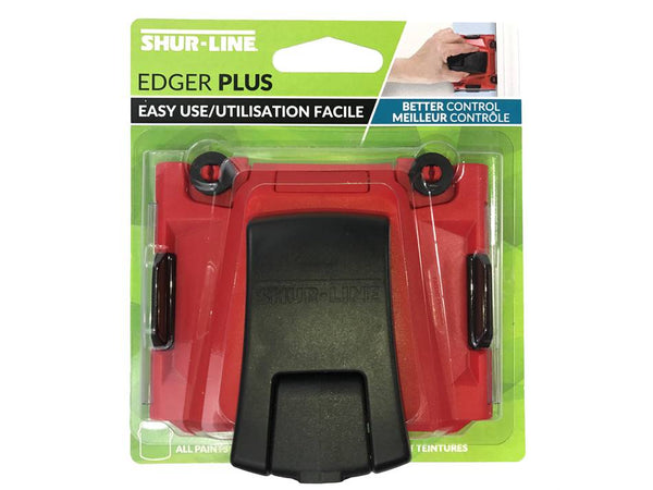 Shur-Line Premium Paint Edger enables fast, easy clean trimming around windows, doors, mouldings, and cabinets. It is an especially great tool for ceiling lines.  Guided wheels control cutting in Woven pad assures straight and smooth line