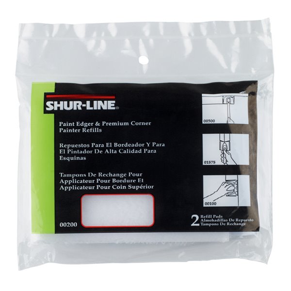 Shur-Line's Edger has guided wheels to allow control when cutting in. You can have clean painting around windows, doors, mouldings, and cabinets. 2 refills included Ideal for uneven surfaces For all paints and stains