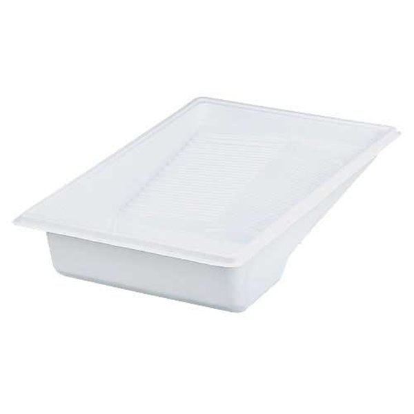 Simms jumbo paint roller tray 240mm (9.5") Liner Deep-well design holds more paint Sturdy skirted sidewalls prevent tipping over and spills Solvent-resistant