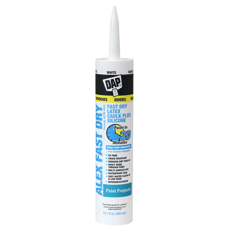 Ideal for projects that require painting shortly after caulking Paintable in 30 minutes; 90 minutes faster than typical dry time Provides a waterproof, resilient seal designed to prevent moisture and air passing through cracks and joints Excellent flexibility to resist cracking Cured caulk is mold and mildew-resistant Easy water clean-up